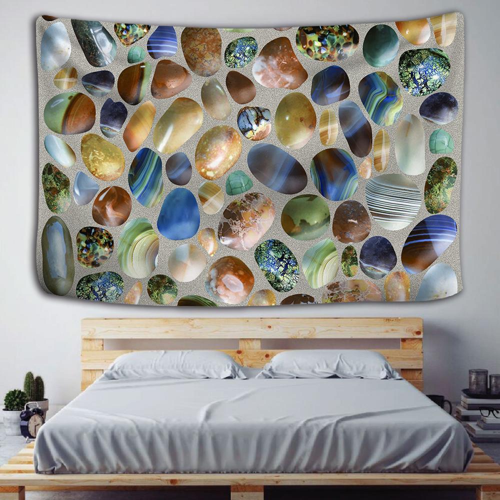 Bunte Stein Tapisserie Wandbehang Druck Retro Hippie Böhmisch Wohnzimmer TV Wanddeko Hintergrundtuch
