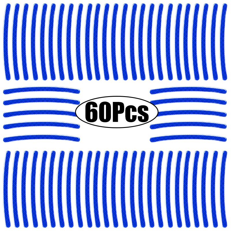 20-60Pcs Car Motorcycle Wheel Hub Reflective Stickers Cars Decorative Stripe Tape Stickers Car Decal Auto Exterior Accessories
