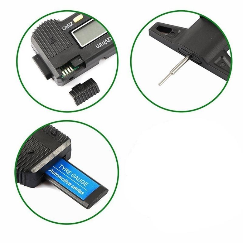 1pc Digital Tire Pattern Depth Ruler 0-25mm Tire Wear Detection  Car Tire Digital Depth Gauge Caliper