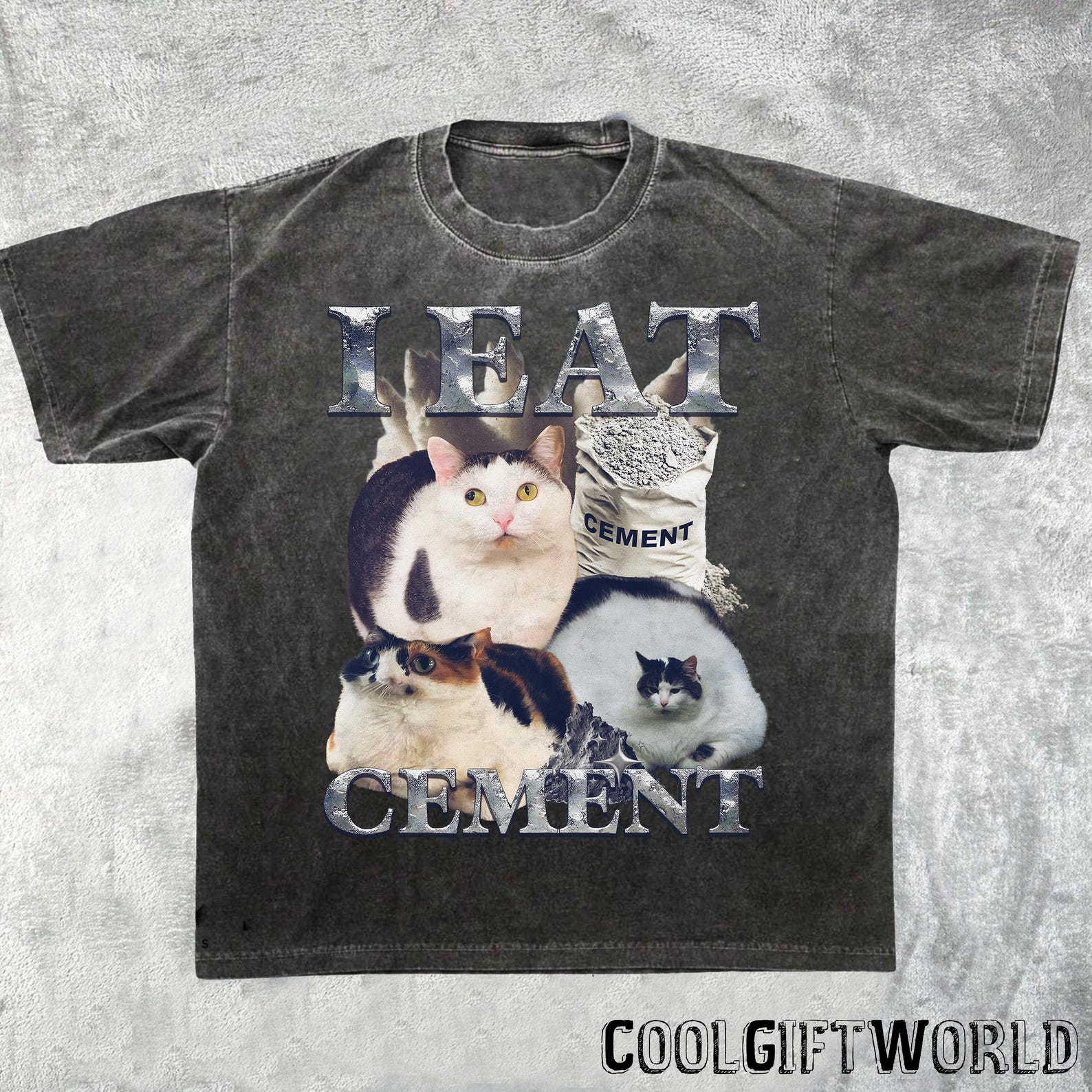 I Eat Cement Funny Cat Meme Tee Shirt, Stupid Gifts, Ugly Shirts, Unhinged T-shirt, Cringe Tshirt, Inappropriate Tee S
