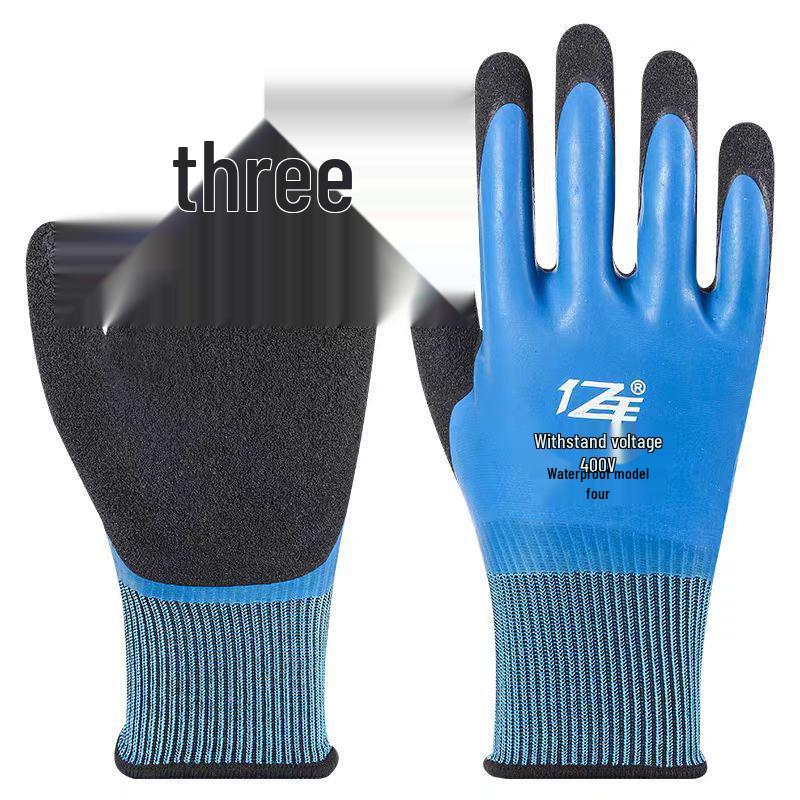 400V Low Voltage Insulating Rubber Gloves - Electrician Anti-electric, Flexible, Wear-resistant for Live Wiring and 220V Protection