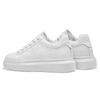 Men's 8CM Height-Boosting White Low-Top Cowhide Casual Shoes, Thick Sole, Large Sizes, Youth Fashion
