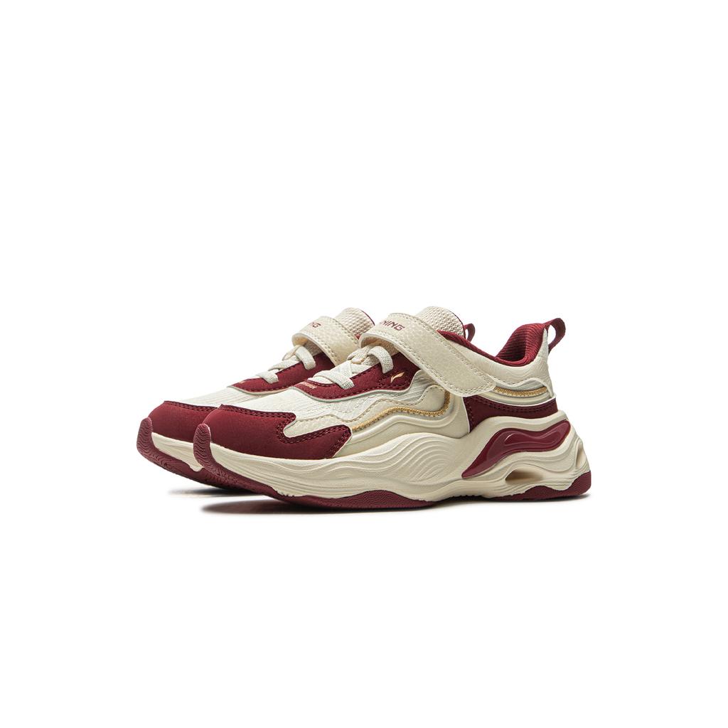 Li Ning Kids Sports Lifestyle Series Comfortable Soft Versatile Trendy Simple Low-Top Casual Shoes Kids Casual Shoes Light-Red YKNV006-3