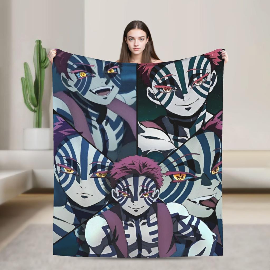 Flame Hashira Kyojuro Rengoku Blanket Anime Demon Slayer Fleece Awesome Breathable Throw Blanket for Coverlet Spring/Autumn