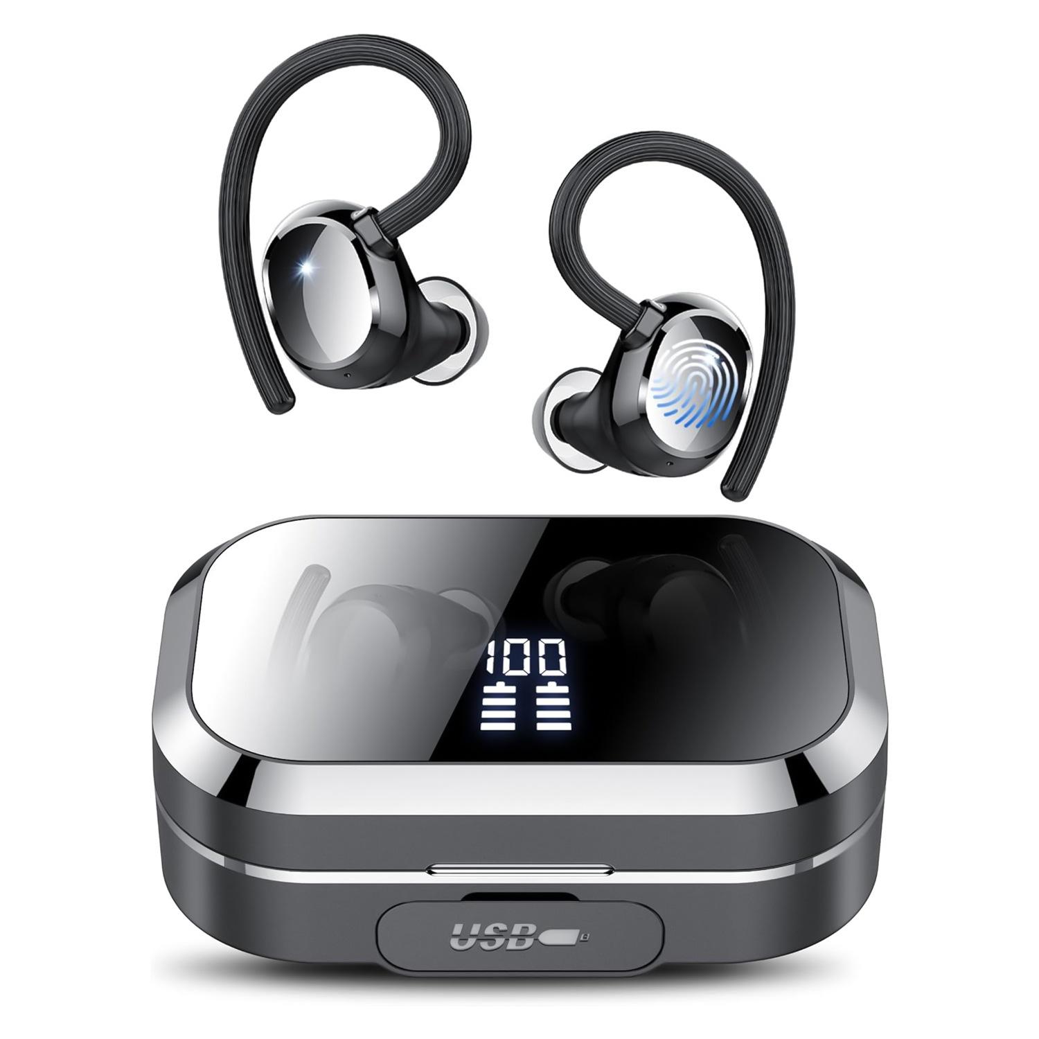 

Беспроводные наушники 5.3 Bluetooth наушники водонепроницаемые наушники для бега глубокие басы спортивные наушники беспроводные Bluetooth наушники чёрный