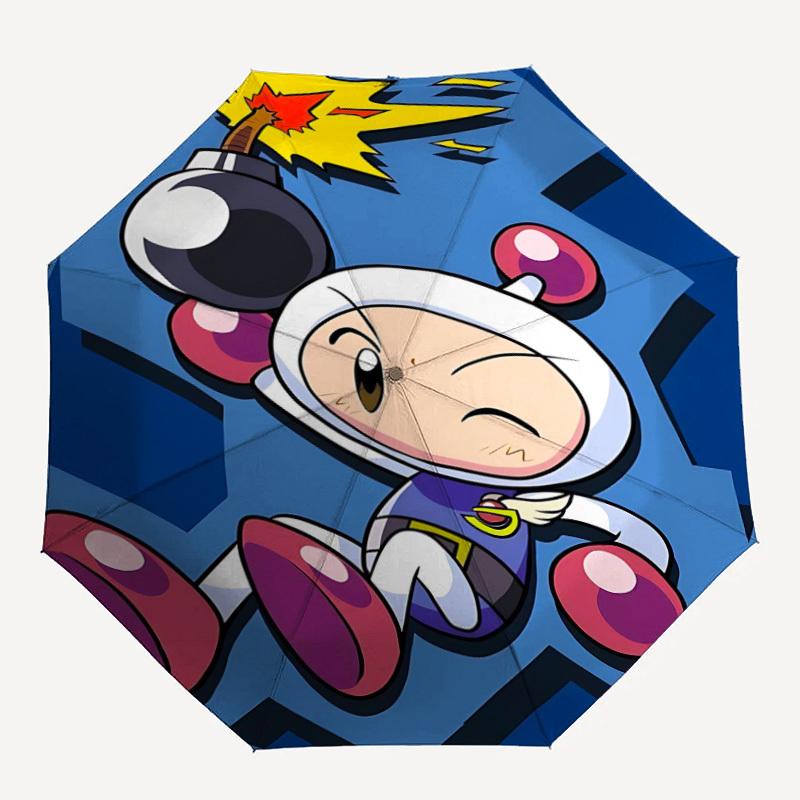 

1pc Bomberman Bomb Automatic Open/Close Umbrella Compact Travel Umbrella, 8 Rib Heavy Duty, Perfect for Women & Men a0923162