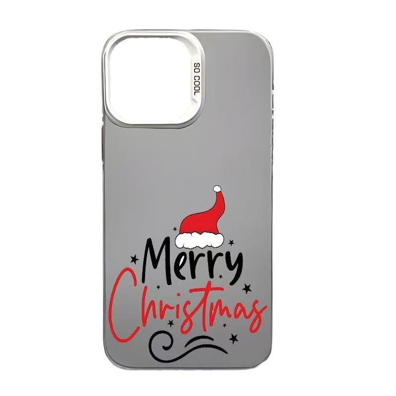 Tide brand Christmas hat is suitable for Apple 16 mobile phone case, colored silver iPhone13PRO Tide 15 anti-drop 14/xsmax