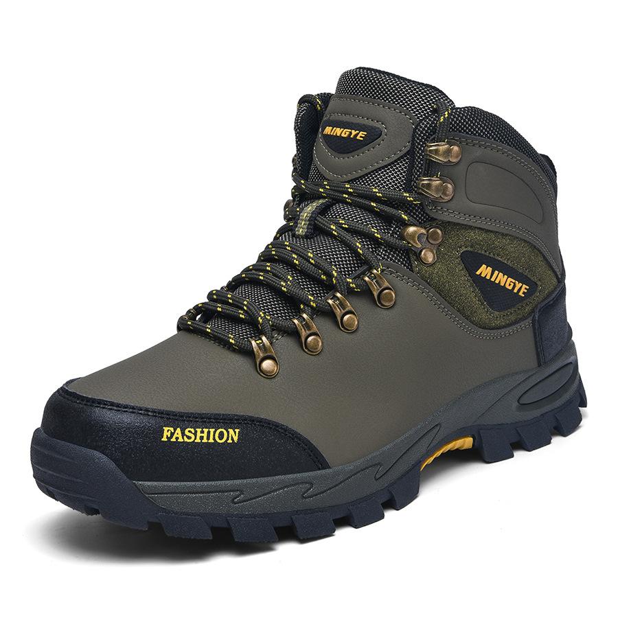 Men's Shoes Hiking High Top Leather Surface Outdoor Anti Slip Off-road Sports Large Size