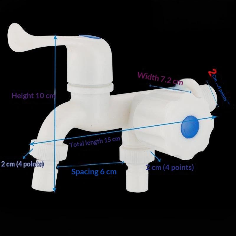1Pcs G1/2 Inches Plastic Dual Outlet Water Tap With Independent Control Hose Adapters For Washing Machine Garden Use
