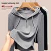 Women's Silver Fox Fleece-Lined Slim-Fit Hooded Base Shirt, Half-Zip, for Autumn/Winter 2025