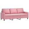 Vidaxl 3-Osobowa Sofa Z Podnóżkiem, Różowa, 180 Cm, Aksamitem