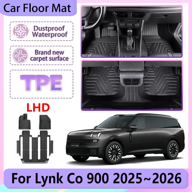 LHD Car Floor Mat For Lynk Co 900 L946 2025 2026 Anti-dirty Waterproof Foot Tray Liner Carpet Pad Interior Auto Accessories