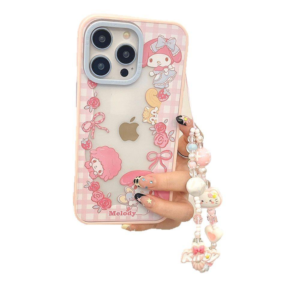 Melodie Drăguță Potrivită pentru Carcasă Telefon Mobil Apple 16 Carcasă Protectoare Iphone 15 14 Brățară 13 Acrilic 12 Margini Moi