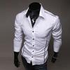Men Shirt Single-breasted Business Formal Slim Autumn Shirt for Work