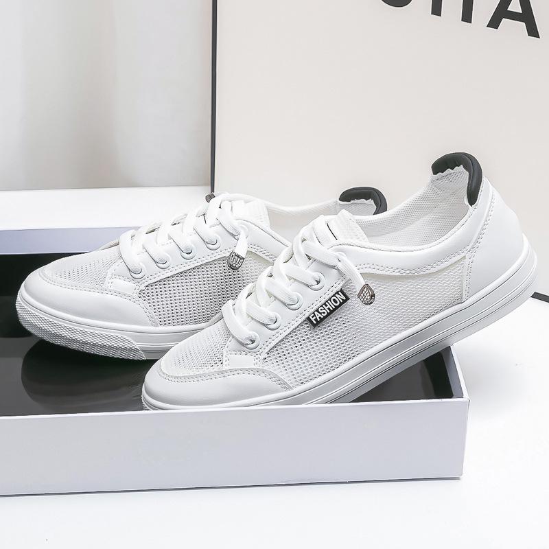 

Women s White Mesh Slip-On Sneakers 2025: Versatile, Breathable, All-Match, Flat Casual Shoes for Spring/Summer. 36 Standard