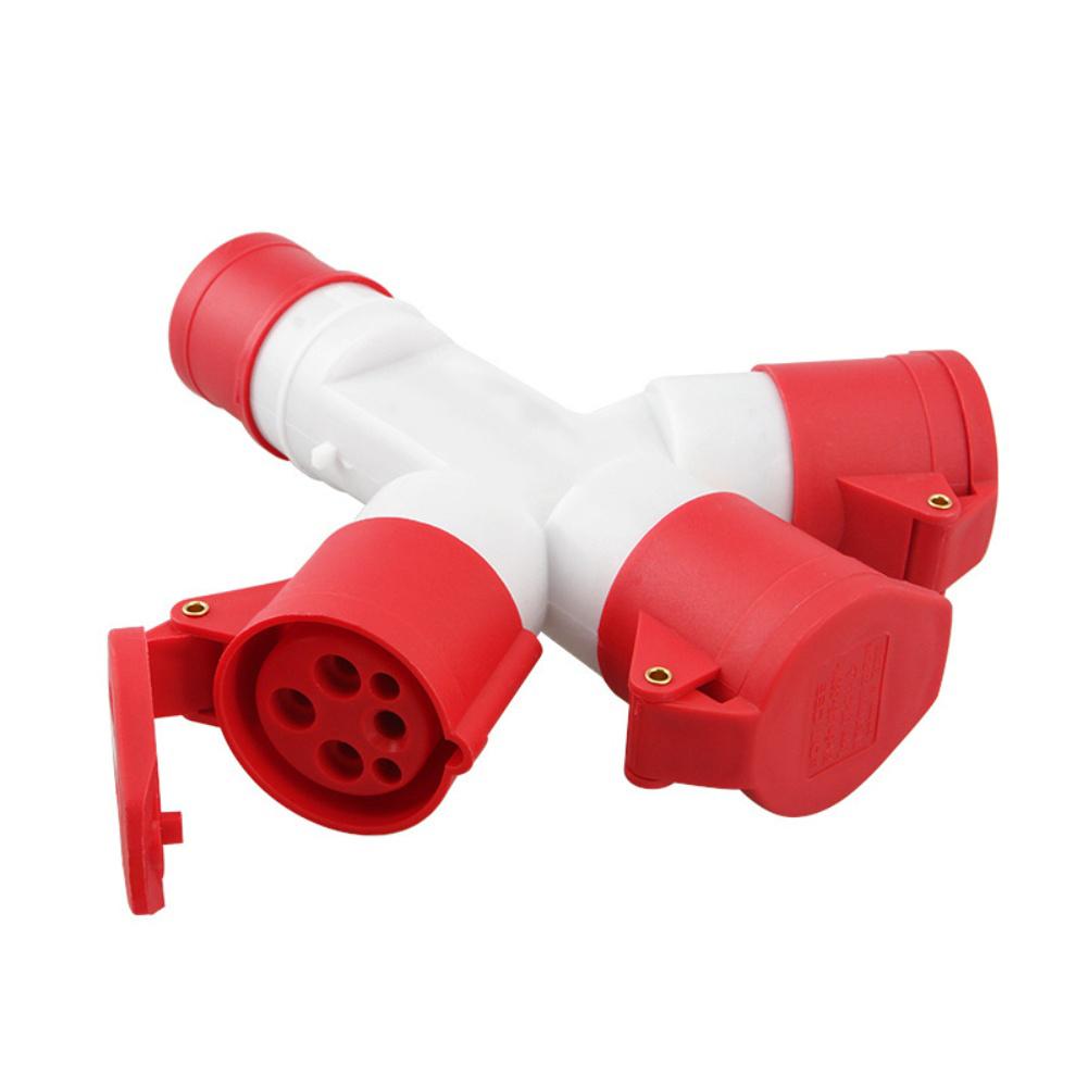 Three Way Industrial Socket Waterproof For Durable 16A32A Y Type Electrical Branch Connector with High Conductivity