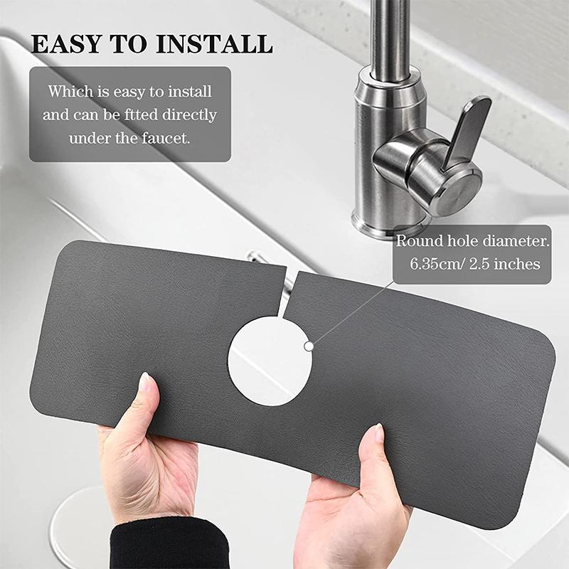 Upgraded Diatomite Sink Splash Guard Kitchen Faucet Absorbent Mat Drip Catcher Drying Faucet Pad for Counter Bathroom Bar Tools