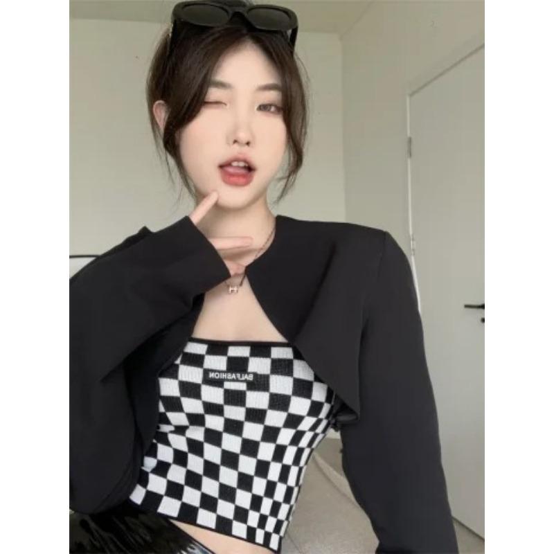 Retro Chessboard Plaid Vest Women's Summer Clothing New Style Inside and Outside Wearing Hot Girls' Chic Tops Ins Super Popular