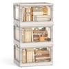 Mozawa Storage Box Folding Large Capacity Lid Casters Container Clothes Toys Futon Documents Books Manga Case Costume Outdoor Camping Closet Suitable