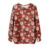 Ladies' Christmas Printed Round Neck Long Sleeved T-shirt Sweatshirt Top