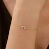 Niche Design Devil's Eye Stainless Steel Bracelet: Copper Zircon, Elegant & Versatile Jewelry Piece