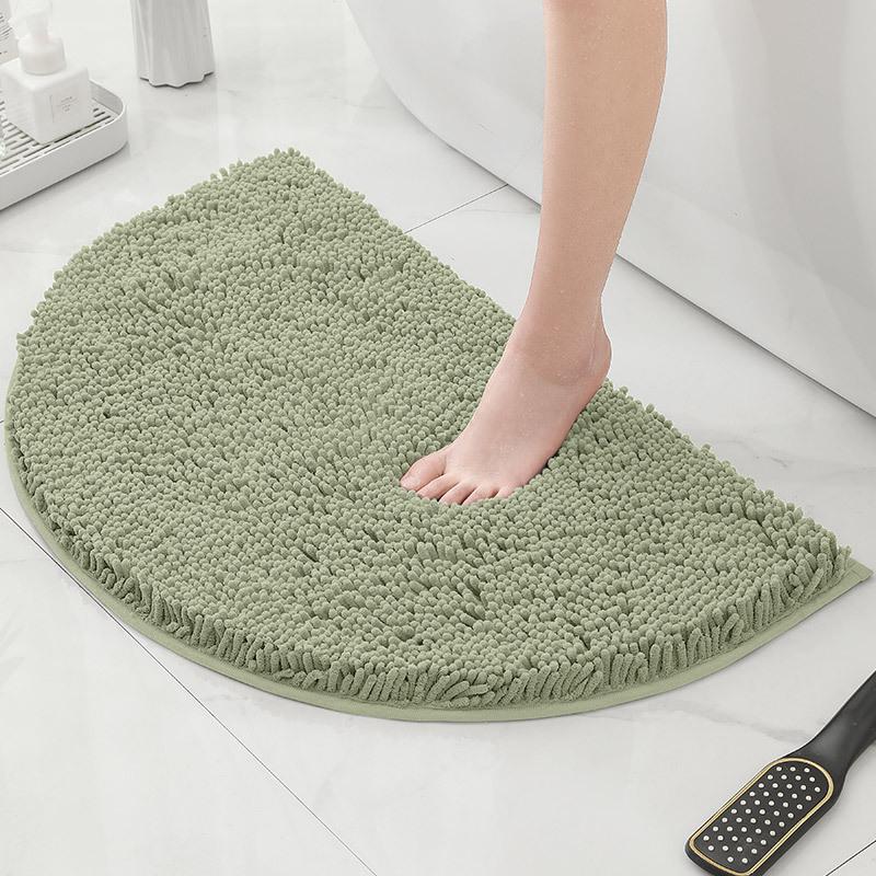 Bathroom Non-Slip Floor Mat Door Mat Absorbent Carpet Bathroom Door Mat Chenier Encrypted Semicircular Foot Mat