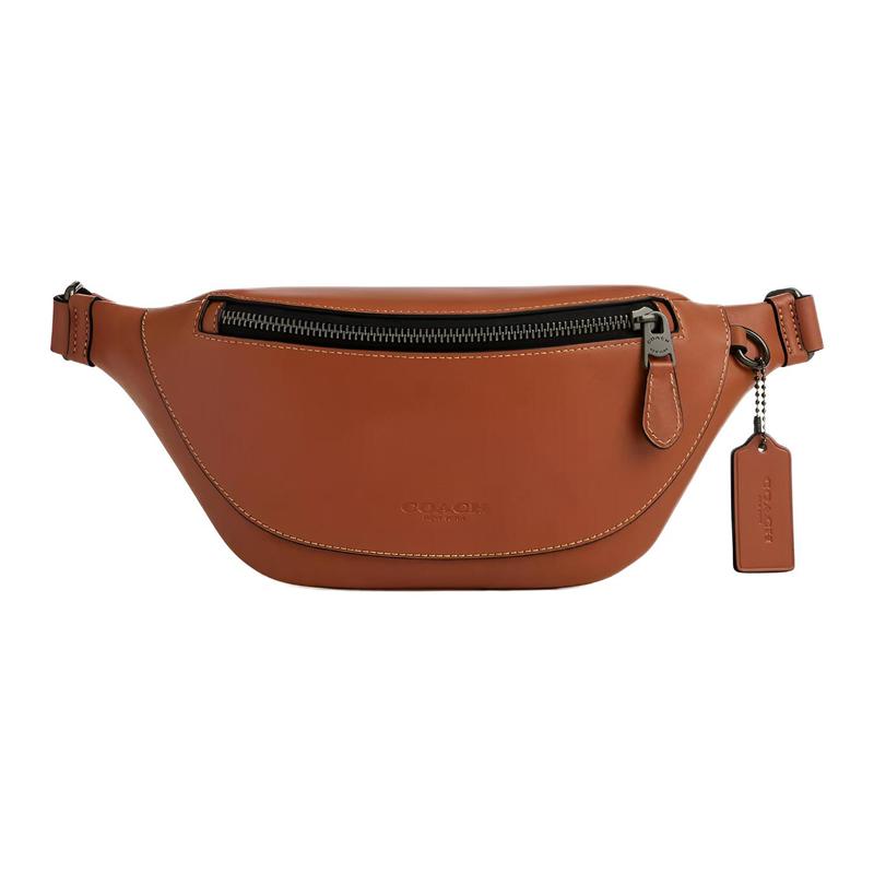 COACH Warren 29 Metal Hardware Smooth Grain Leather Chest Bag Waist Bag Mini Men s Orange золотой