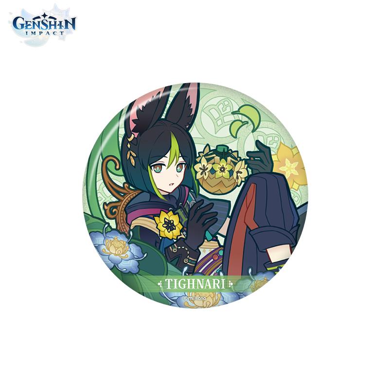 Authorized By MiHoYo 75mm Genshin Impact 'Breath of Wind and Flowers' Theme Series Badges