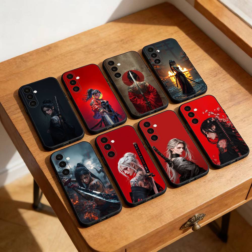 Japan Samurai X Beauty Cool Phone Case For Samsung Galaxy A91,80,73,72 ,71,53,52,32 ,31,22,21s,20,Soft Black Case