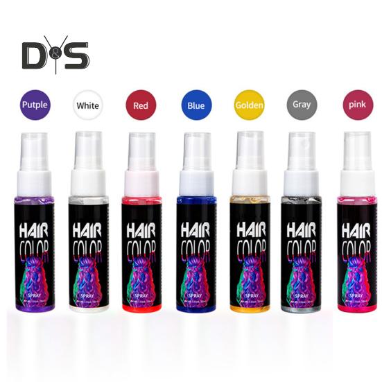30ML Einweg-Haarfarbenspray, schnelltrocknend, natürliche Pflanzen, Männer und Frauen, temporäres Instant-Haarfärbemittel, Färbemittel für Halloween, Cosplay, Party, Make-up-Requisiten