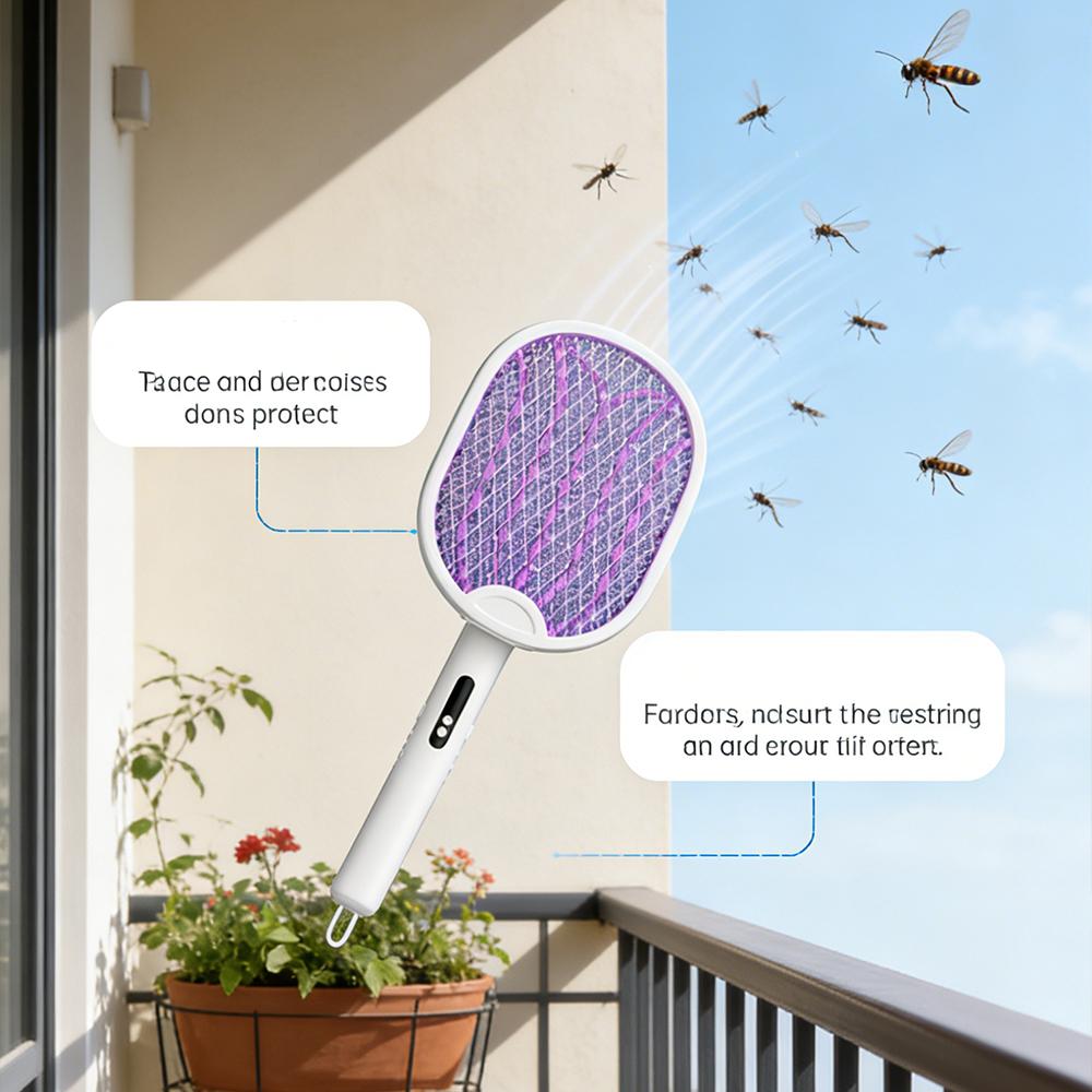 3 In 1 Electric Mosquito Swatter Mosquito Killer Lamp Killer Insect Killer 3000V Type-C Rechargeable Mosquito Killer Fly Killer