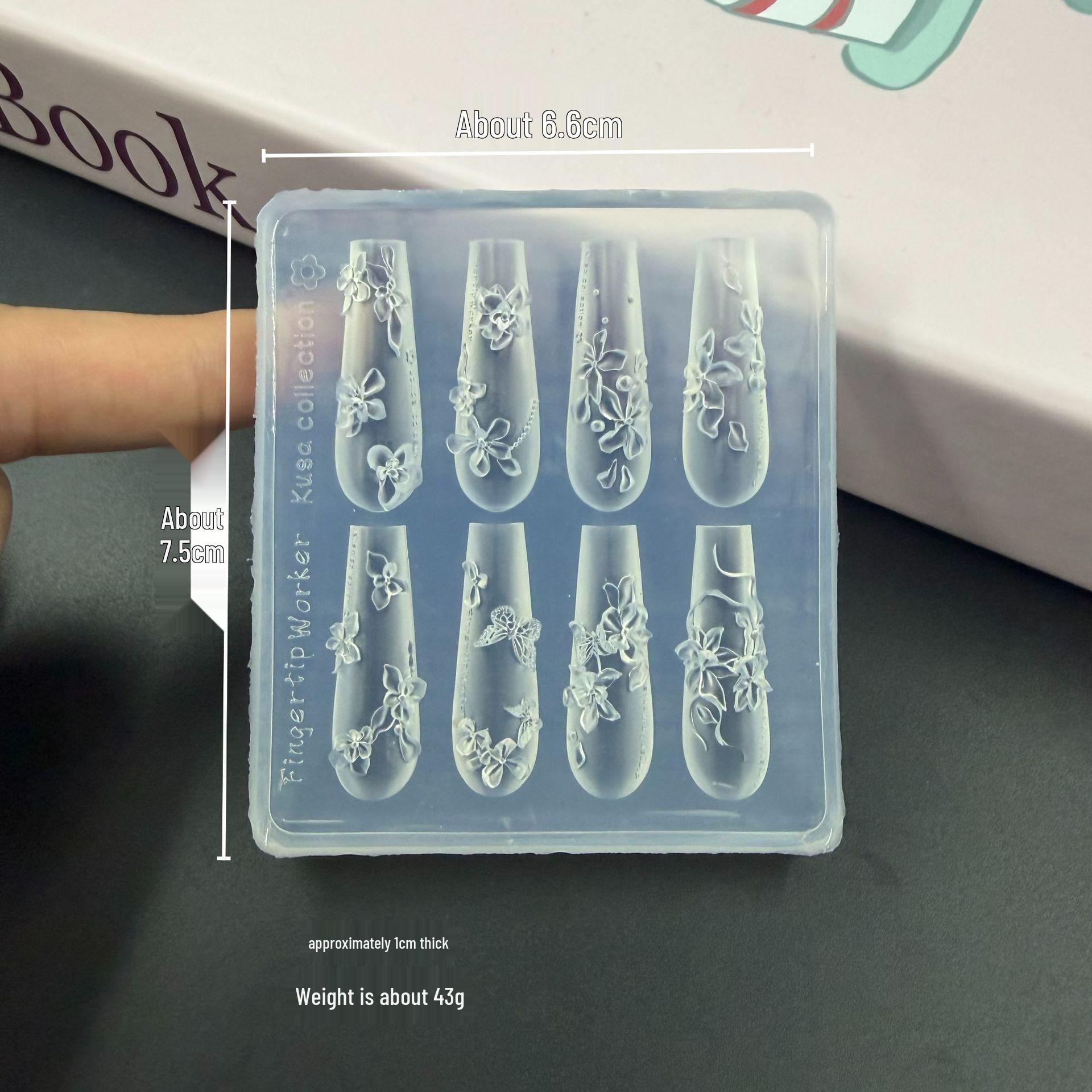 Popular High-Transparency Nail Art Molds: French Vine, Bowknot, Flower, Hairpin, and Butterfly Designs Vine Flower