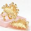 Two Pieces of Retro Gold Big Love Open Wide-sided Metal Bracelet Ring Niche Design Exaggerated and Elegant Set