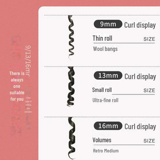 Unisex Mini 9mm Fluffy Wool Curling Iron for Short Hair