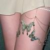 Butterfly Tassels Thigh Chain Adjustable Length Lace Leg Chain with Fringes Accent Unique Body Jewelry for Women Girls
