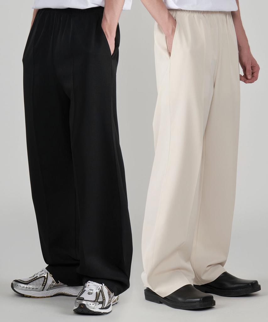 UNTAPPED STUDIO Semi-Wide Elastic Waist Slacks 3 Colors
