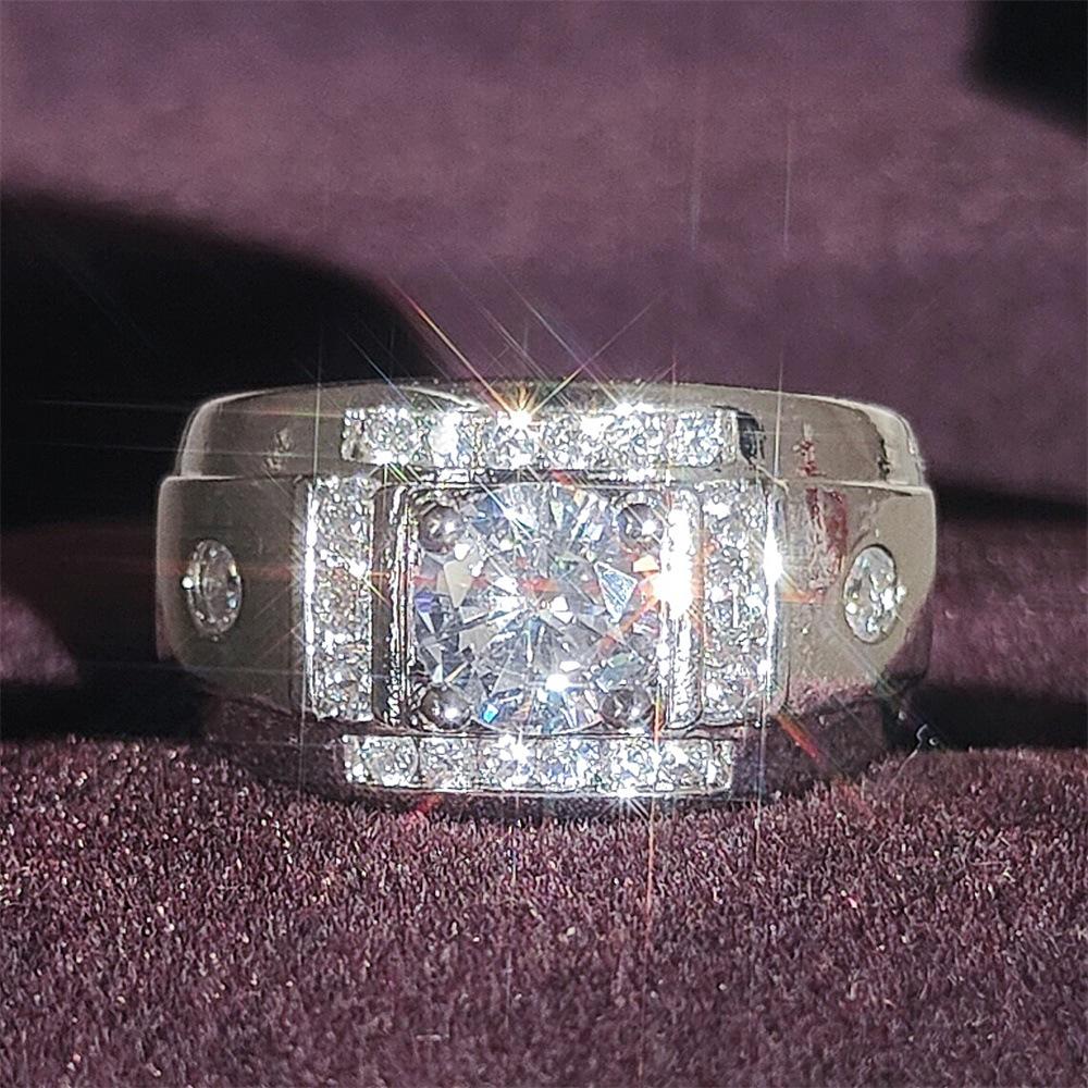 

Large Retro Vintage European-American Men s Ring - R4487 Size 6 белый