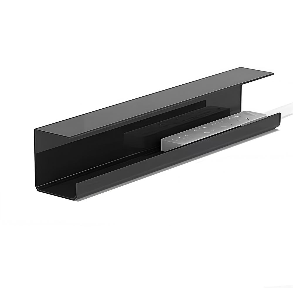

1pc 8.5cm/3.35in Under Desk Cable Management Tray Self Adhesive Cable Storage Rack Basket for Power Strip Adapter Useful чорний