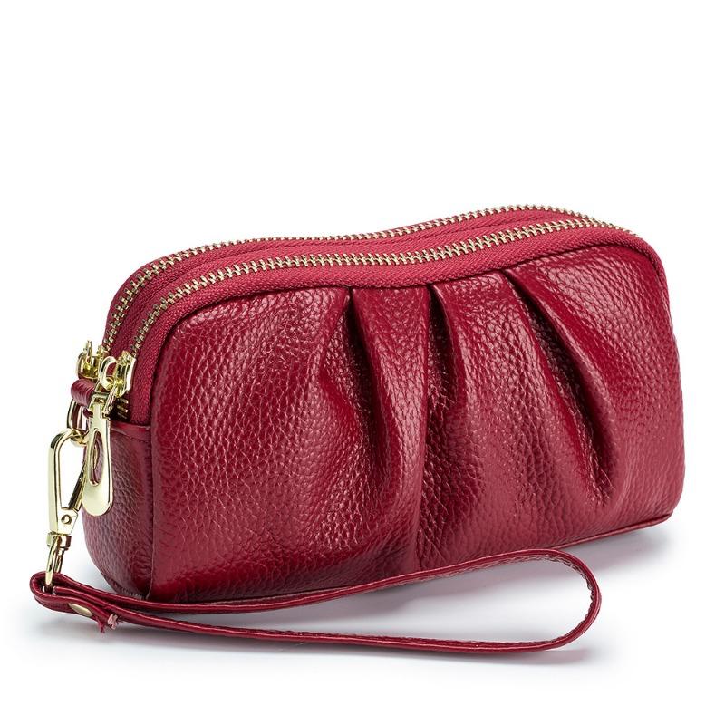 Women's Hand Bag Double Zipper Premium Wallet Mobile Phone Bag