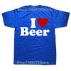 Funny I Love Beer Red Heart Graphic T-shirts Men Women's Fashion Casual Tshirt 100% Cotton Loose Oversized Drinking T Shirt