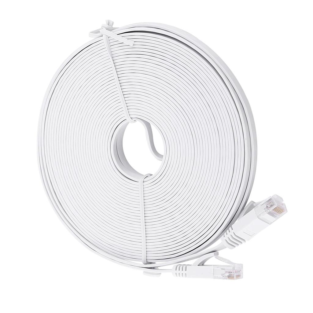 RJ45 CAT6 Ethernet Netzwerk Flaches LAN-Kabel UTP Patch Router-Kabel 1000M Weiß
