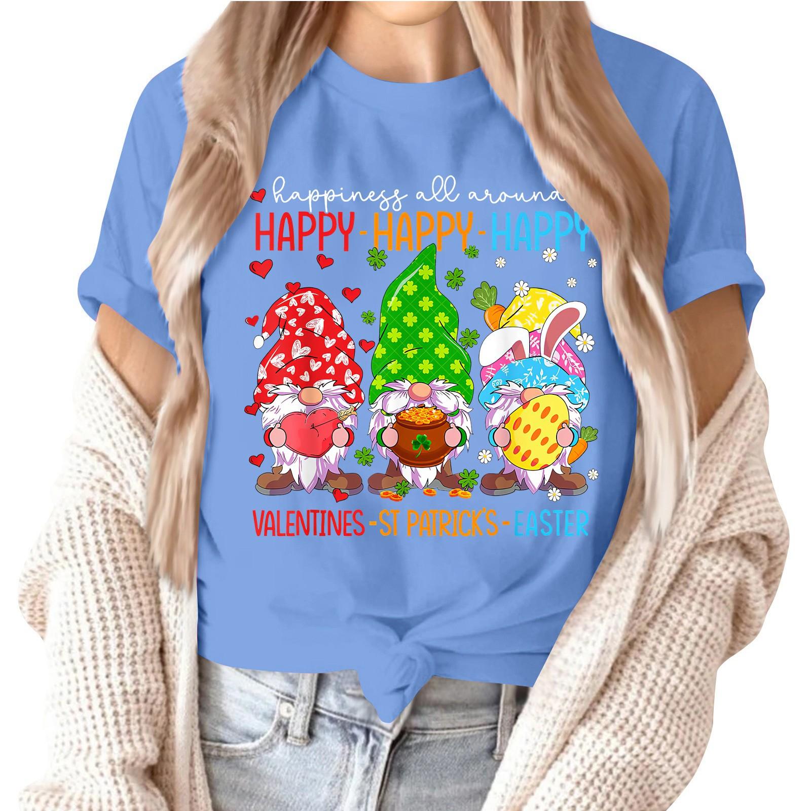 

Женский топ с коротким рукавом и принтом на шее XXL