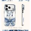 Porcelain Floral Bunny Bow Tie Art Film Aesthetic Protective Shockproof Bumper Phone Case For iPhone 13 14 15 16 17 Pro Max Plus