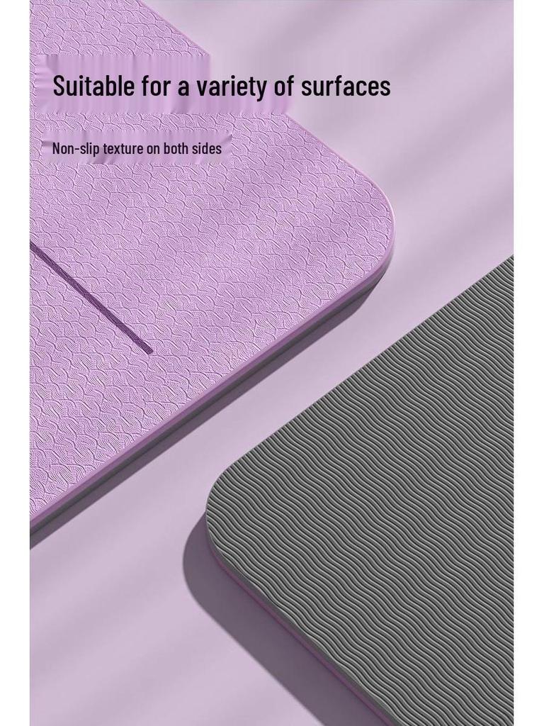 TPE Extra Long, Wide & Thick Non-Slip Odorless Yoga Mat - Shock-Absorbing Fitness Pad