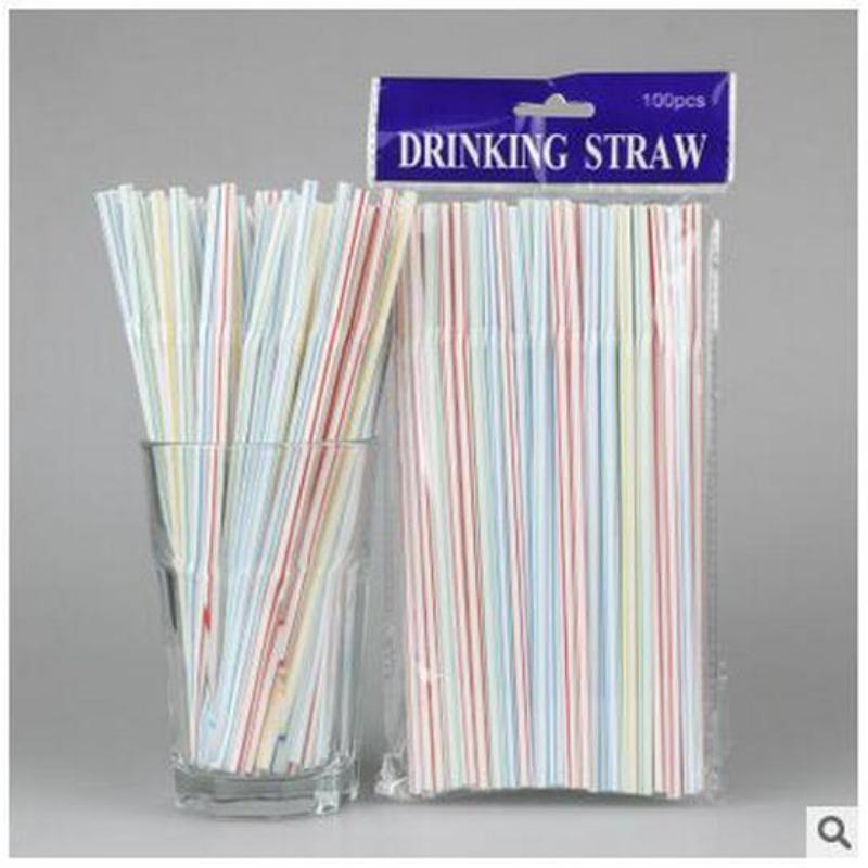 

100 шт./упак. гибкие одноразовые пластиковые трубочки для питья 100pc разноцветный