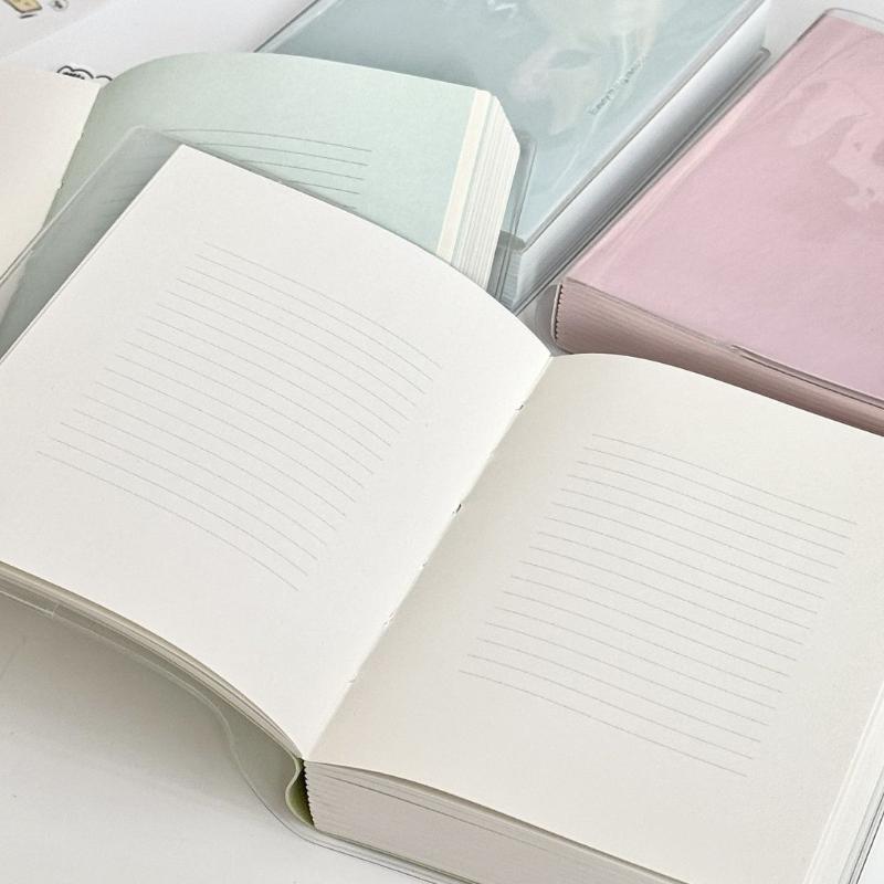 Macaron Verdicktes Notizbuch 400 Seiten Große Kapazität Transparente Kunststoffhülle Notizbuch Schüler Büro Schreibjournal