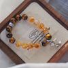 10mm Hochwertiges Natürliches Citrin Tigerauge Design Armband Armband