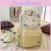 Nylon Book Backpack For Girls With Dachshund And Letter Print Design For School And Travel