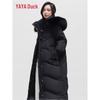 Yaya Women's Long Fox Fur Hooded Down Jacket