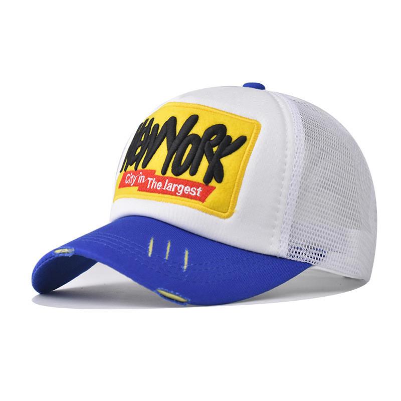 New York Summer Mesh Cap With 3d Embroidery And Sun Blocking Features For Adults